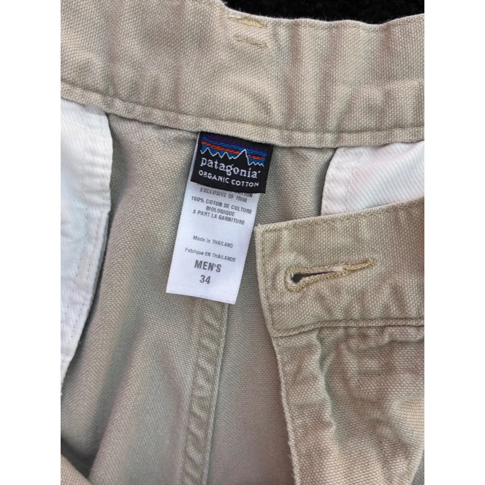 Patagonia Mens 34 Organic Cotton Canvas Shorts Khaki Tan Hiking Outdoor